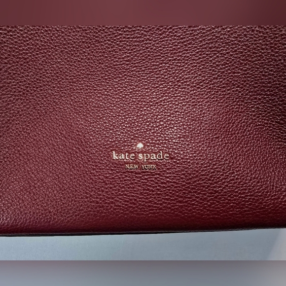 Kate Spade Jackson Cherrywood Pebbled Leather Large Satchel Tote Shoulder Bag - Picture 11 of 11